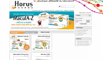 Page d'accueil de la boutique Horus-ePharma spécialisée en nutrition oculaire