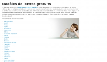 Modèles de lettres