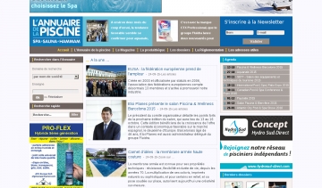 Page d'accueil de l'Annuaire de la Piscine