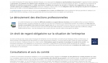 Comité entreprise, guide d'explication réalisé par De Neuter