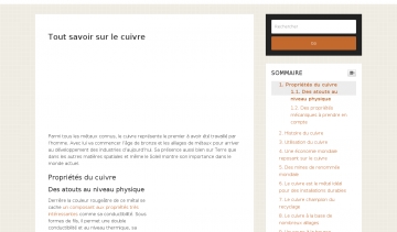 Guide du cuivre, site d'informations sur le cuivre