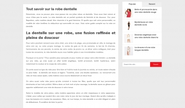 Ma robe dentelle, blog d'information sur la mode