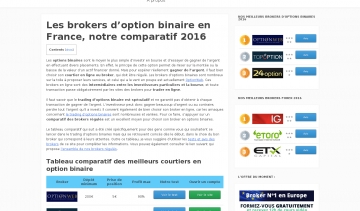 OptionBinaire.biz, votre meilleure option de broker binaire.