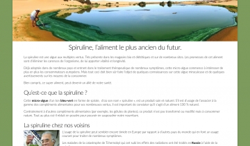 Spiruline, portail d'informations sur l'algue miracle