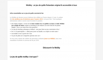 Molkky, meilleur jeu d'extérieur 2016