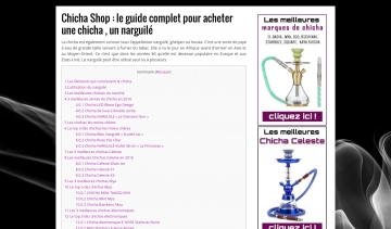 Chicha Shop, guide d'information sur les modèles de Chichas