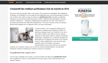 Ce site est un guide pour une bonne sélection d'un purificateur d'air.