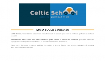 Celtic school votre auto école à Rennes