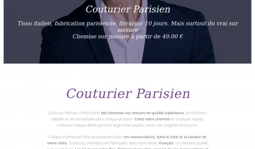 Couturier Parisien, votre chemise personnalisée en ligne.
