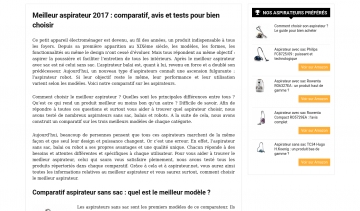 Aspirateur.net, le meilleur guide des différents modèles d'aspirateur en ligne