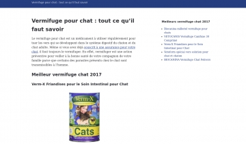 Vermifugepourchat.info, guide complet pour vermifuger sont chat  