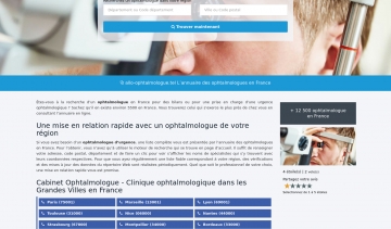 Allo Ophtalmologue, annuaire des ophtalmologues en France