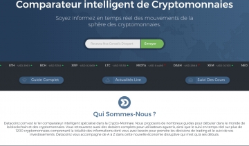 Datacoinz, comparateur de cryptomonnaies